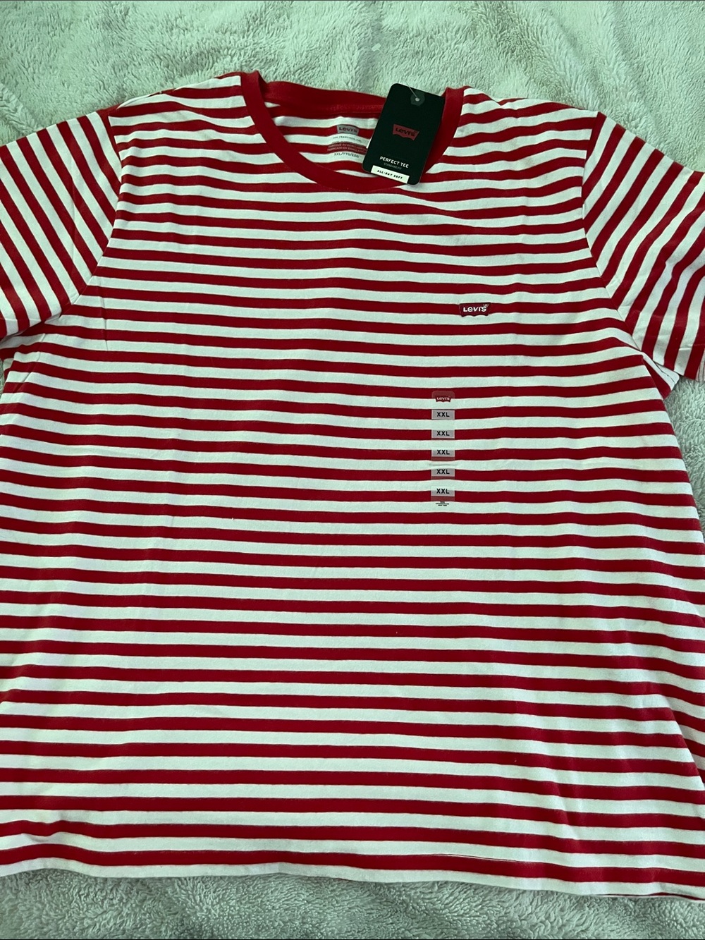 Levi's Red & White Striped Short Sleeve Tee Women’s 2XL red striped New